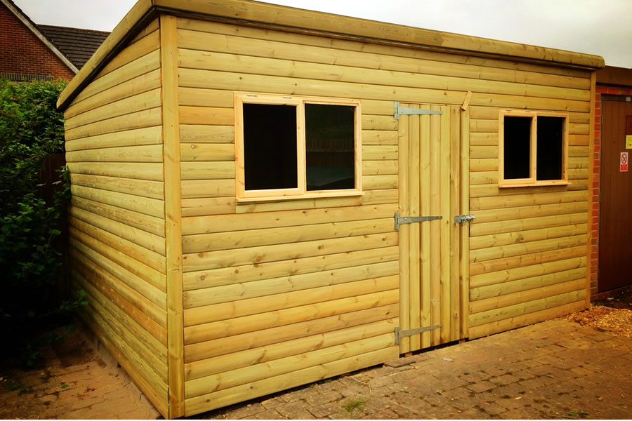 Sheds Garden Summer Houses Les Timber Works 12 X 9 3 6m 2 7m Pent Shed 4 19mm Pressure Treated Loglap