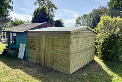 12' X 8' (3.6m x 3.0m) Loglap Apex Shed