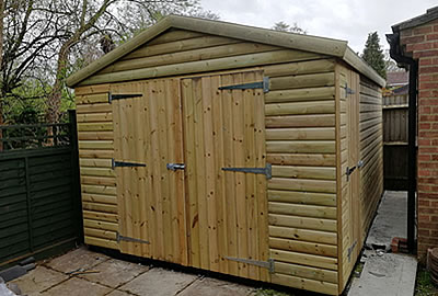 12' X 10' (3.6m x 3.0m) Loglap Apex Shed